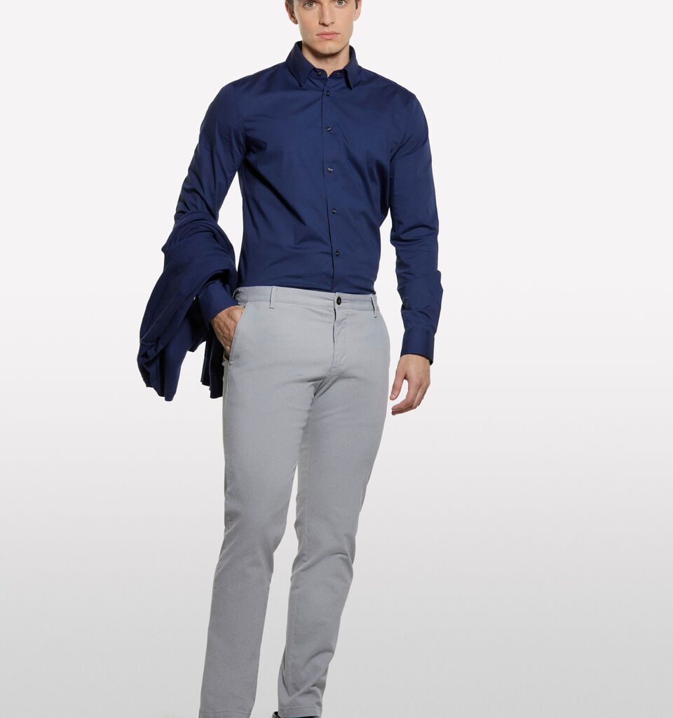 Blue slim fit shirt  - men's slim fit shirts - Dark Blue | Sisley image number 1